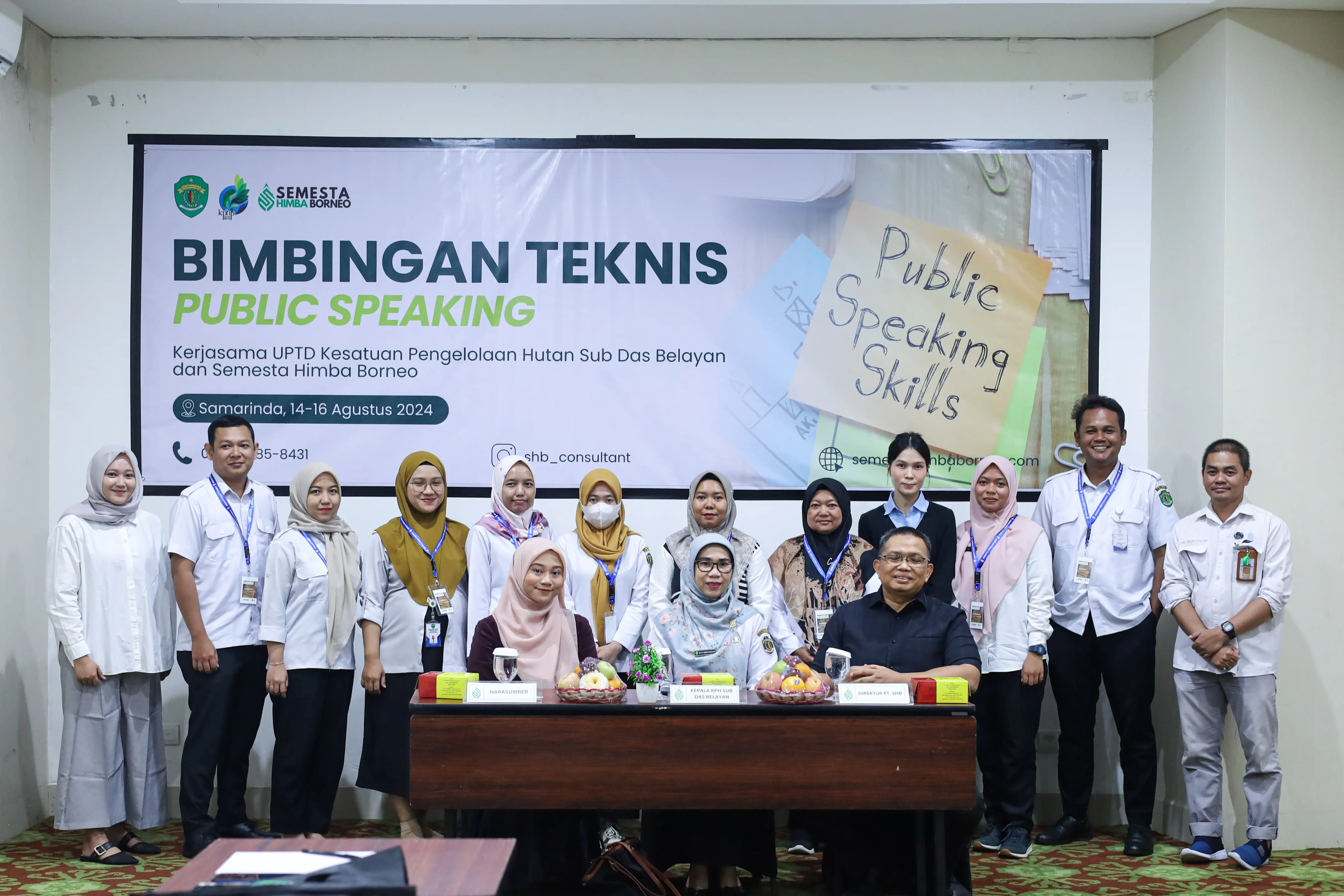 Bimbingan Teknis Public Speaking kerjasama dengan Dinas Kehutanan Provinsi Kaltim UPTD KPHP Sub DAS Belayan